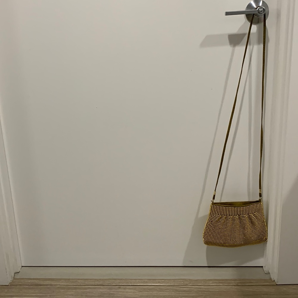 Vintage gold beaded crossbody purse